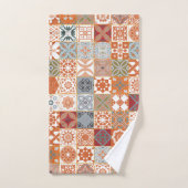 Oranje Marokkaanse tegel Bad Handdoek (Handdoek)