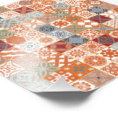 Oranje Marokkaanse tegel Foto Afdruk (Hoek)