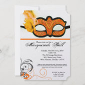 Oranje Maskerade Bal Masker Kostuum Halloween Fees Kaart (Voorkant)