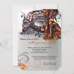 Oranje Masquerade Mask Ball Costume Halloween Kaart