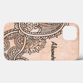 Oranje Mehndi Motif iPad-draagtas Case-Mate iPhone Case (Achterkant (horizontaal))