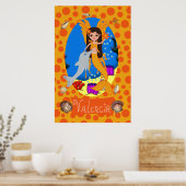 Oranje Merfaery- en Dolphin-afdrukken Poster (Keuken)