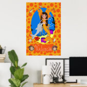 Oranje Merfaery- en Dolphin-afdrukken Poster (Thuiskantoor)