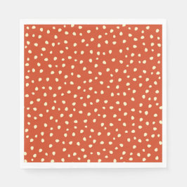 Oranje met beige Stippen papier Servet