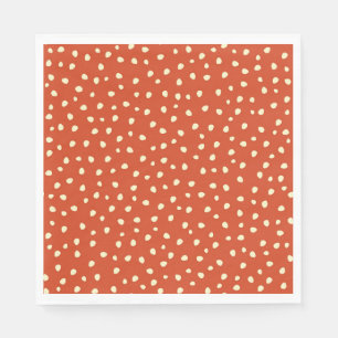 Oranje met beige Stippen papier Servet