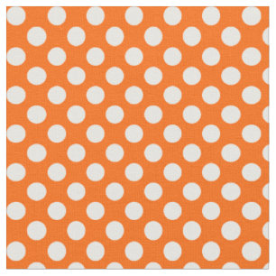 Oranje met White Polka Dot Fabric Stof