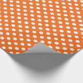 Oranje met wit poodot-wrapppapier cadeaupapier (Hoek)