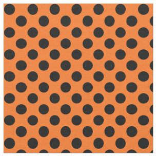 Oranje met zwart poka dot verbinding stof