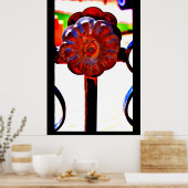 Oranje metaalventilator poster (Keuken)