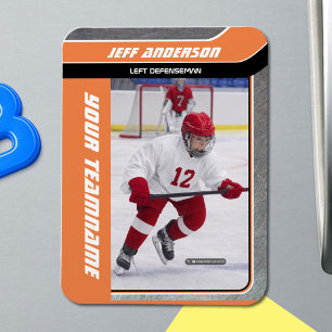 Oranje Metal IJshockey Foto Magneet