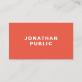 Oranje minimale professionele Sjabloon Visitekaartje (Voorkant)