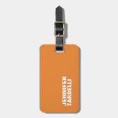 Oranje minimalistisch, modern elegant professionee bagagelabel (Voorkant verticaal)