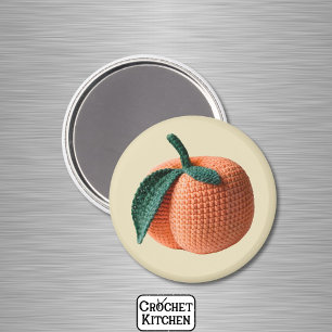 Oranje minimalistische oma Fruit Haakperzik Magneet