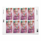 Oranje mist bruiloft wijn label (Full Sheet)