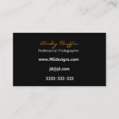 oranje Mod Fotografie, camera Visitekaartje (Achterkant)