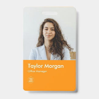 Oranje Modern Bedrijfsidentificatiekaart | Persone Badge