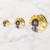 Oranje Moderne Circles Foto Afstuderen Confetti (Achterkanten)