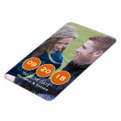 Oranje Moderne Circles Foto opslaan Datum Magnet Magneet (Linkerzijde)