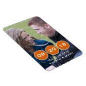 Oranje Moderne Circles Foto opslaan Datum Magnet Magneet (Rechterzijde)