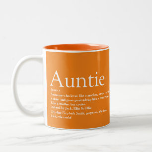 Oranje Moderne Coole Pret Tante Tante Definitie Tweekleurige Koffiemok