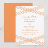 Oranje Moderne Deco sparen de Datum uitnodigen Save The Date (Voorkant / Achterkant)