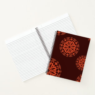 Oranje, moderne, decoratieve, geometrische bloemen notitieboek