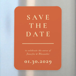 Oranje moderne save the date magneet