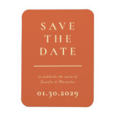 Oranje moderne save the date magneet (Verticaal)
