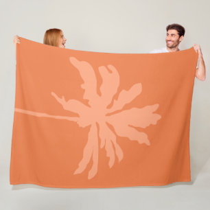 Oranje moderne zomerpalmboom fleece deken