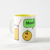 oranje moeder tweekleurige koffiemok (Voorkant links)