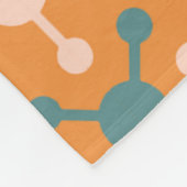 Oranje Molecule Shape Geometrische Retro Patroon Fleece Deken (Hoek)