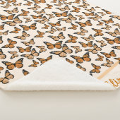 Oranje Monarch Butterflies Aangepaste naam Sherpa Deken (3/4)