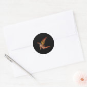 Oranje Monarch Pixie Vlinder Fairy 3 - Ronde Sticker (Envelop)