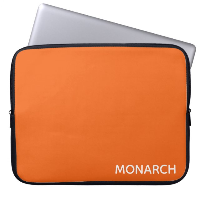 Oranje monboogvlinder laptop sleeve (Voorkant)