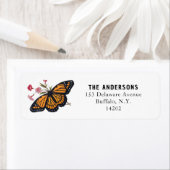  Oranje monboogvlinderretro Etiket (Insitu)