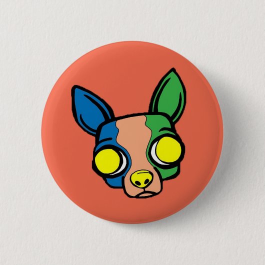 Oranje Monk Puppy Button (Voorkant)