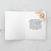 Oranje Monochrome Bloemen Boho Gevouwen Uitnodigin (Binnen)