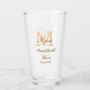 Oranje monogram bruiloft add naam modern simp glas