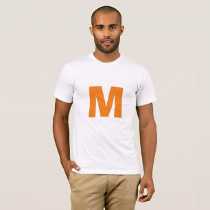 Oranje monogram eigen naam Initiaal Vervang tekst T-shirt