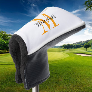 Oranje monogram Initiaal en naam op maat Golfheadcover