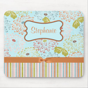 Oranje monogram Muismat Floral