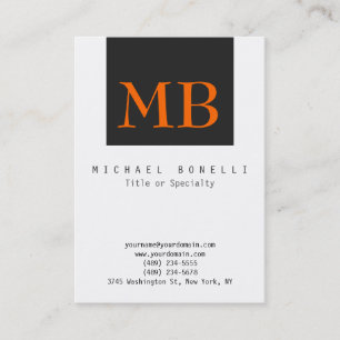Oranje Monogram White Black Stripe Visitekaartje