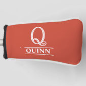 Oranje Monogrammed Putter Head Hoesje Golfheadcover (Voorkant)