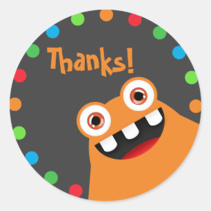 Oranje monster bedankt jullie kiezers ronde sticker