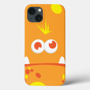 Oranje Monster Face iPad-draagtas iPhone 13 Hoesje