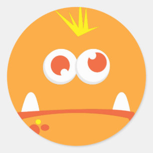 Oranje monster Face Stickers