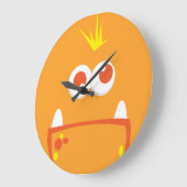 Oranje monster Face Wall Clock Grote Klok (Hoek)