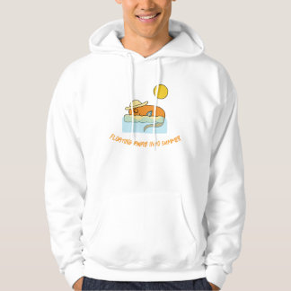 Oranje monster slaapt op een drijvend waterbed hoodie