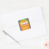Oranje Monster Verjaardag Sticker (Envelop)