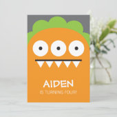 Oranje Monsteruitnodiging Kaart (Staand voorkant)